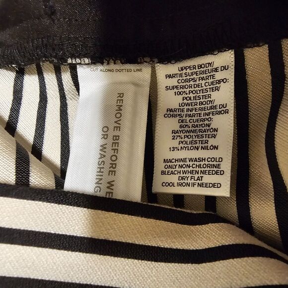 Ann Taylor LOFT Striped Romper Black White Long Sleeve Women’s 12P Petite NWT - Picture 7 of 7